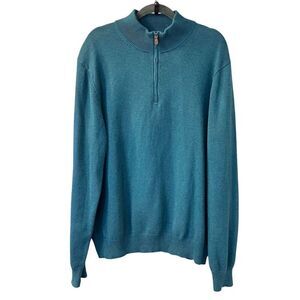 Brooks Brothers XL Blue 1/4 Zip Pullover Sweater Long Sleeve Business Casual
